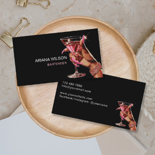 Carte De Visite Modern Bartender Cocktail Bar Club Event