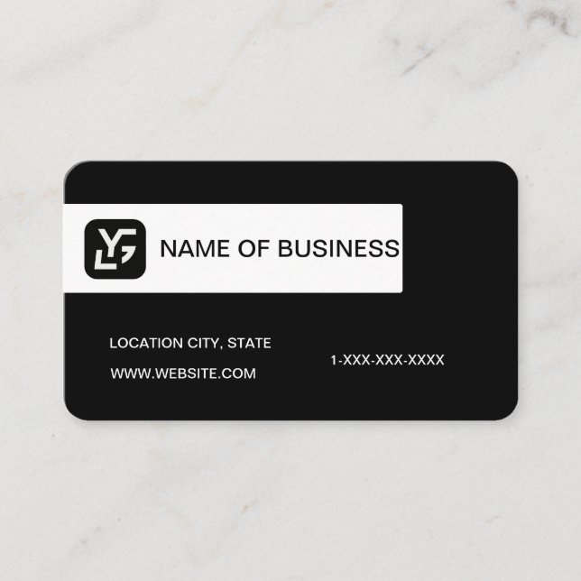 Carte De Visite Modern Black And White Custom Logo (Devant)