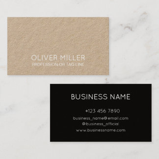 Carte De Visite Modern Black Minimalist Kraft Consultant