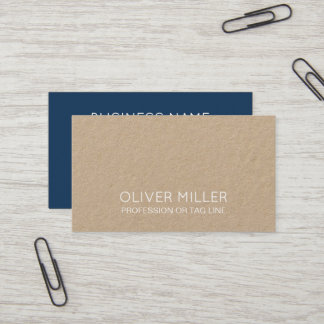 Carte De Visite Modern Blue Minimalist Kraft Consultant