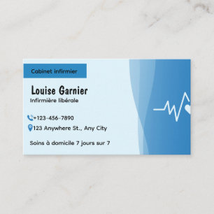 Carte De Visite Modern Blue Nurse Business Card   Home Care Health