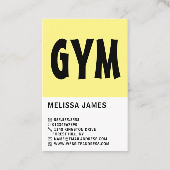 Carte De Visite Modern Bold, Entraîneur personnel, Instructeur de  (Devant)