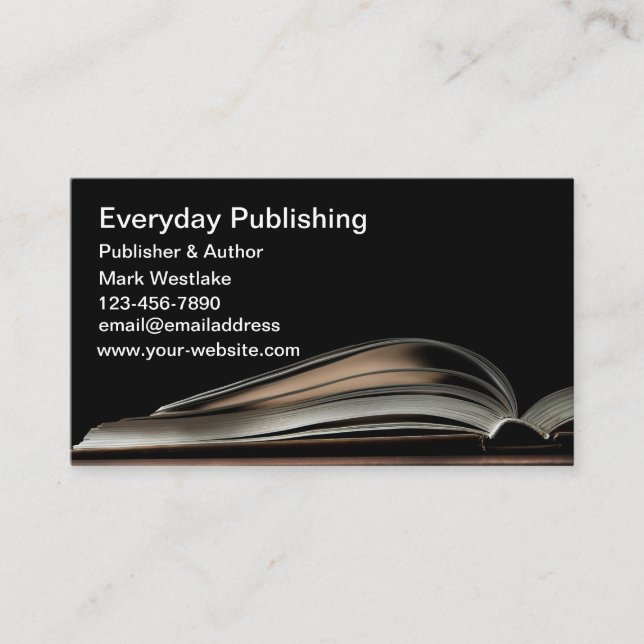 Carte De Visite Modern Book Publishing & Author Theme (Devant)