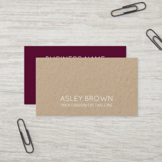Carte De Visite Modern Bordeaux Minimalist Kraft Consultant