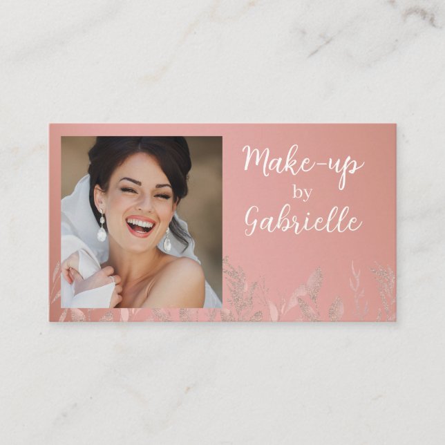 Carte De Visite Modern Botanical Dusty Rose Boho Photo QR Code  (Devant)