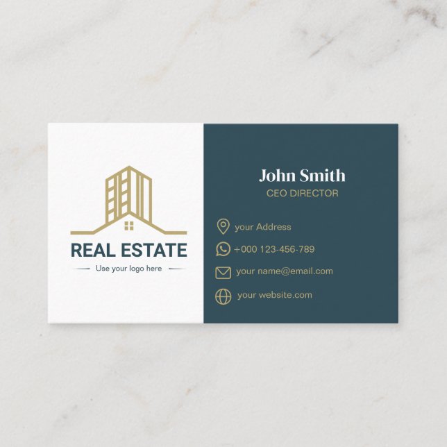 Carte De Visite Modern Business Card for REAL ESTATE (Devant)