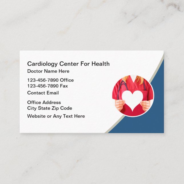 Carte De Visite Modern Cardiologist Cardiovascular Business Cards (Devant)