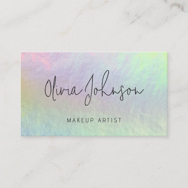 Carte De Visite Modern Chic Holographic Opal Stone Business Card (Devant)