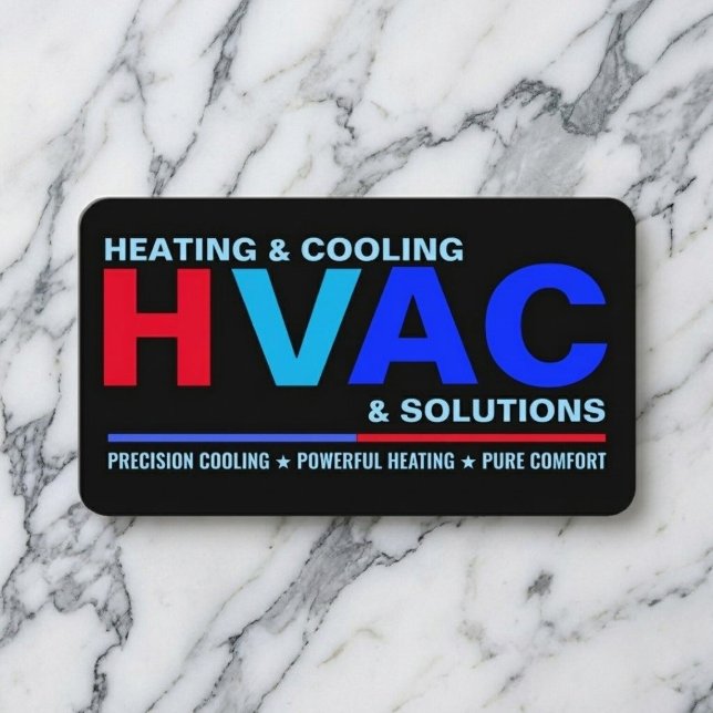 Carte De Visite Modern Clean Professional HVAC Services (hvac heating and cooling business card templates)