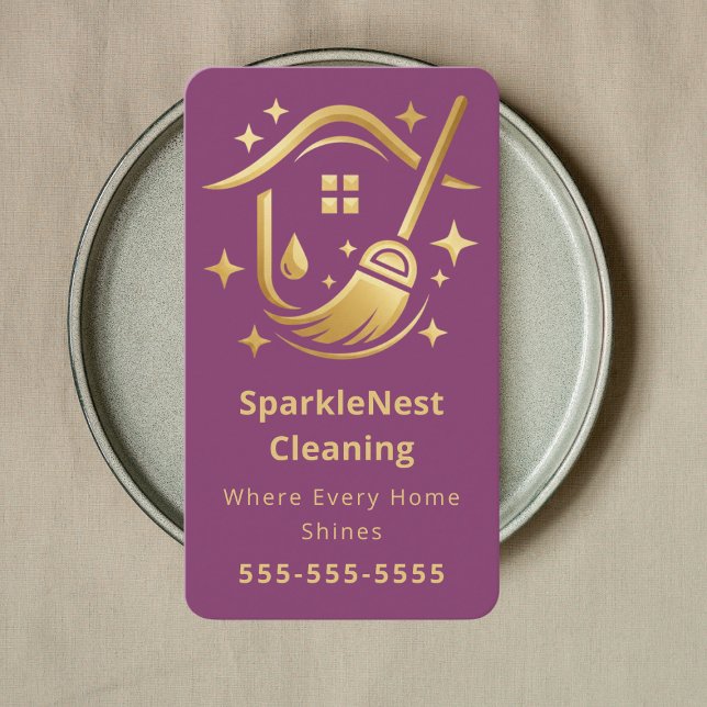 Carte De Visite Modern Cleaning Company Branding House Cleaning (Créateur téléchargé)