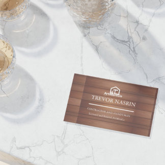 Carte De Visite Modern Construction Handyman Carpenter Tools Wood