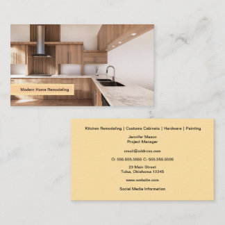 Carte De Visite Modern Contractor - Sleek Kitchen & Construction