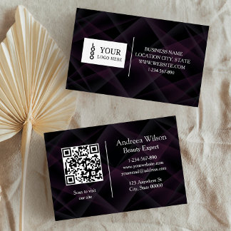 Carte De Visite Modern Custom Logo and QR Code Business Card