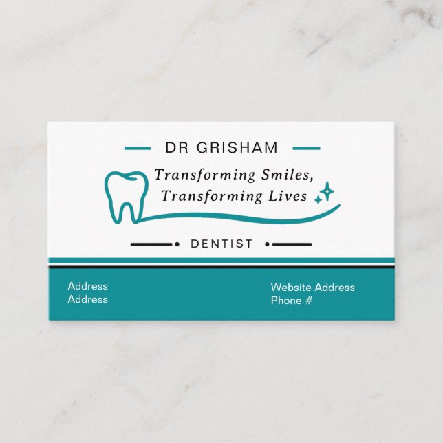 Carte De Visite Modern Dentist Business Card Template (Devant)