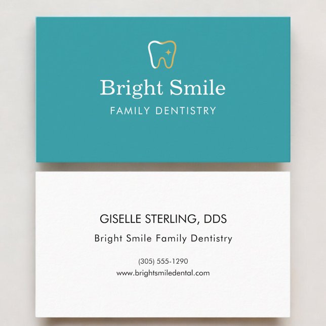 Carte De Visite Modern Dentist Office Tooth Icon (Créateur téléchargé)