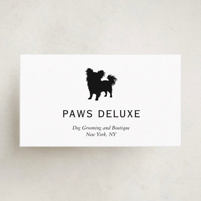 Carte De Visite Modern Dog Grooming Silhouette Logo (Créateur téléchargé)