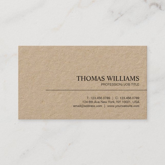 Carte De Visite Modern Elegant Minimalist Professional Plain (Devant)