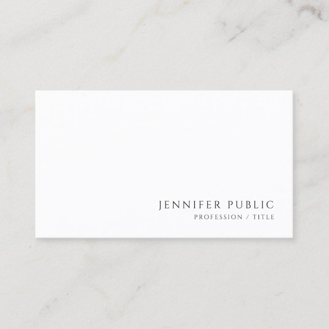 Carte De Visite Modern Elegant Professional Minimalist Sleek (Devant)