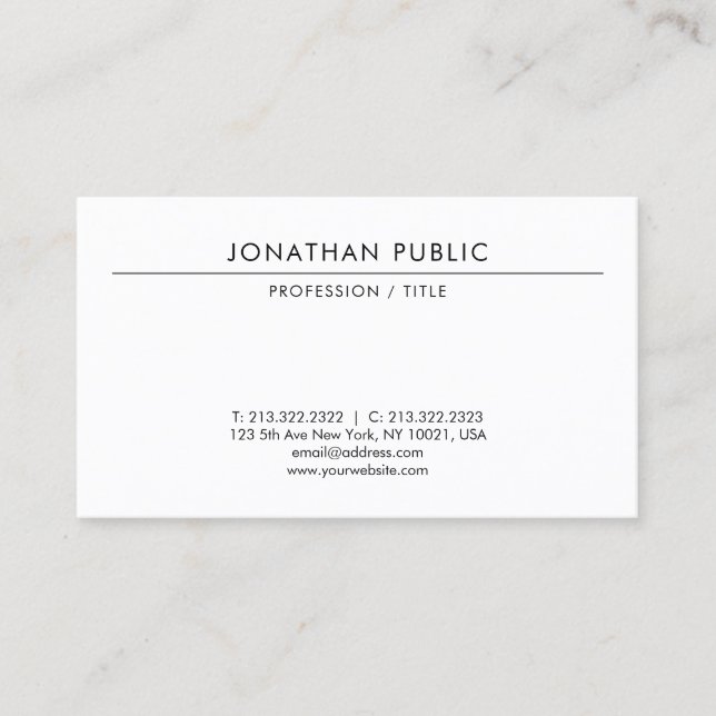 Carte De Visite Modern Elegant Simple Professional Template Trendy (Devant)