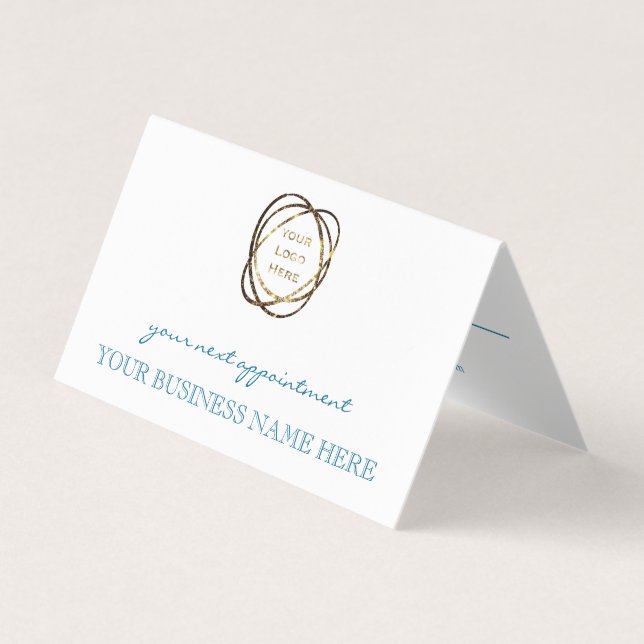 Carte De Visite Modern Elegant Turquoise Custom Business Logo    (Devant)