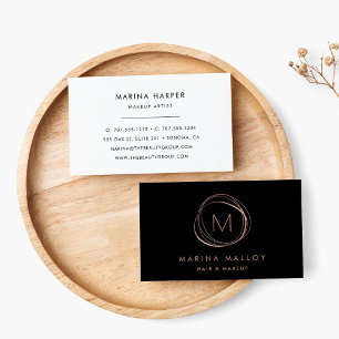 Carte De Visite Modern Faux Rose Gold Abstract