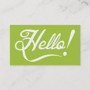 Carte De Visite Modern Green - Bonjour