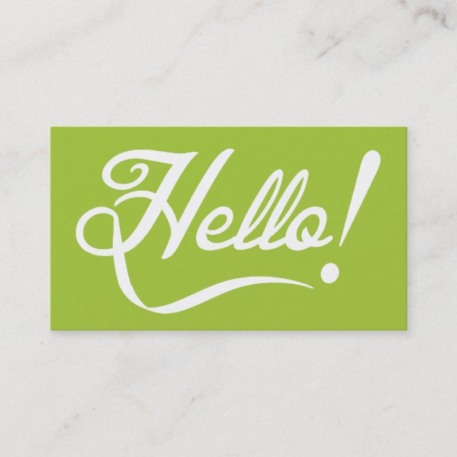 Carte De Visite Modern Green - Bonjour (Devant)