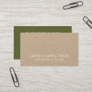 Carte De Visite Modern Green Minimalist Kraft Consultant