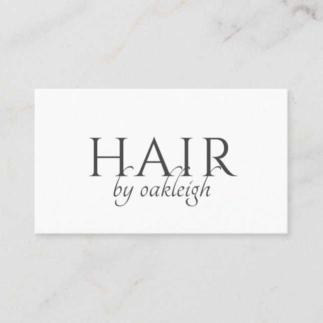 Carte De Visite Modern Hair Stylist Minimal Typography  (Devant)