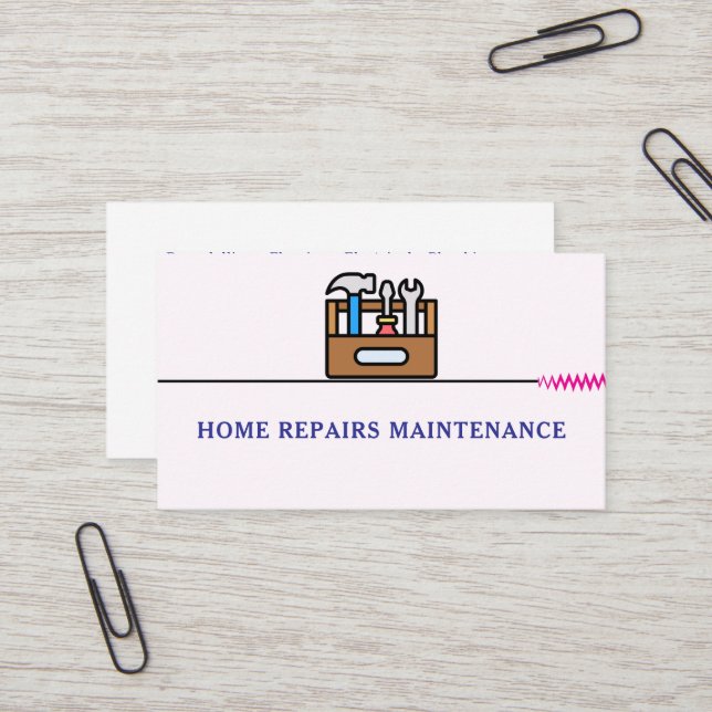 Carte De Visite Modern handyman construction custom logo (Devant/Arrière en situation)