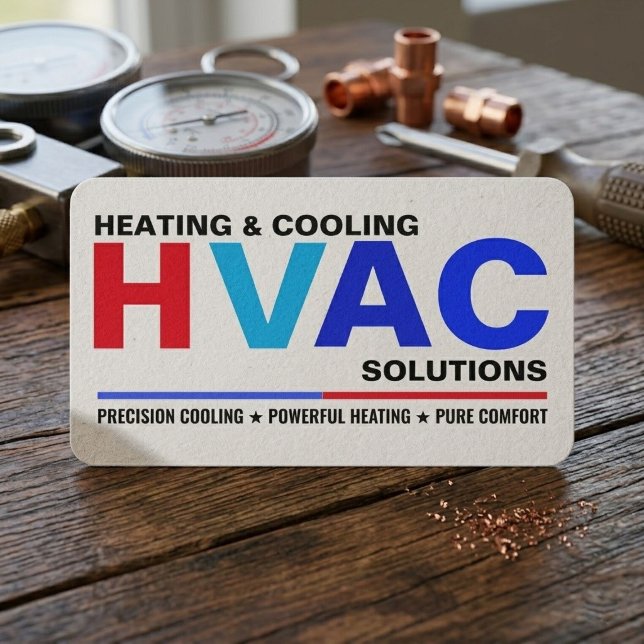 Carte De Visite Modern HVAC Services Business Cards (hvac business card)