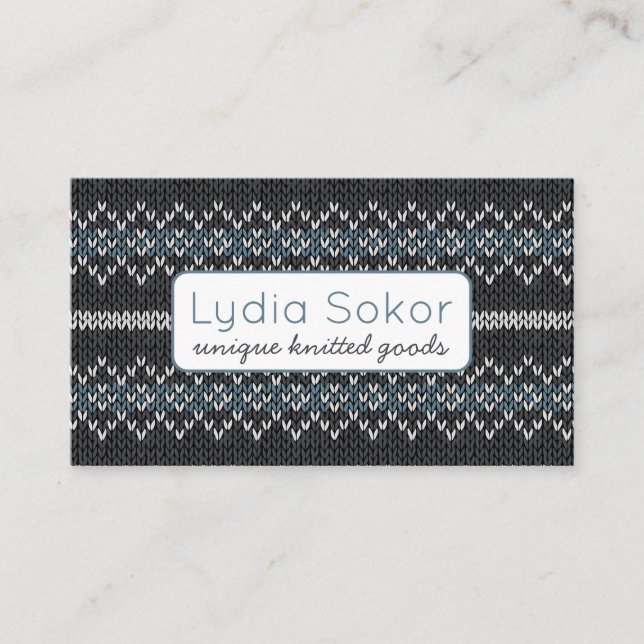 Carte De Visite Modern Knit Pattern Business Card (Devant)