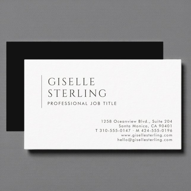 Carte De Visite Modern Luxury Minimalist Professional Black White (Créateur téléchargé)