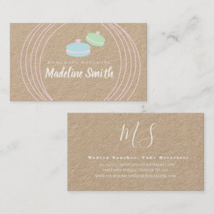 Carte De Visite Modern Macaron Logo Homemade Bakery Branding Kraft