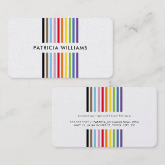 Carte De Visite MODERN MINIMAL colorful stripe rainbow pride LGBTQ