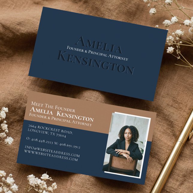 Carte De Visite Modern Minimal Lawyer Law Firm Attorney Photo  (Modern Minimal Lawyer Law Firm Attorney Photo Business Card)