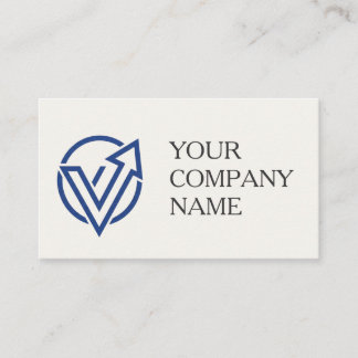 Carte De Visite Modern Minimalist Blue Logo Business Card QR Code 