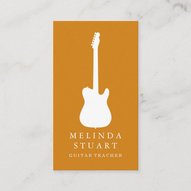 Carte De Visite Modern Minimalist Chic Musician Guitar Teacher (Devant)