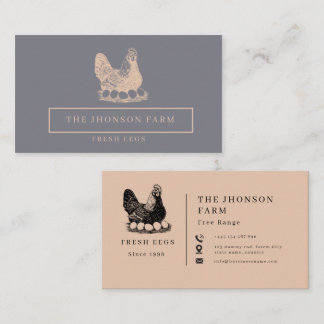 Carte De Visite Modern Minimalist Chickens Farm Fresh Eggs 
