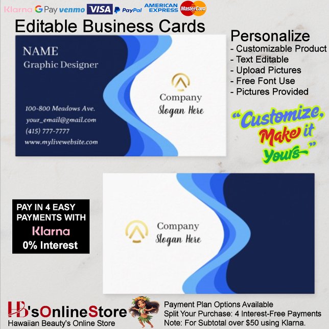 Carte De Visite Modern Minimalist Company Blue White (Modern Minimalist Company Blue White Business Card.)