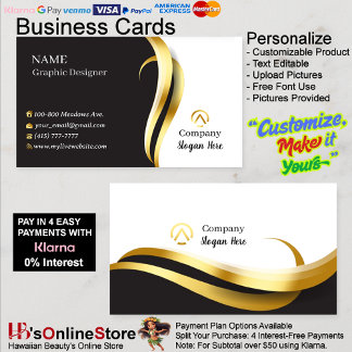 Carte De Visite Modern Minimalist Company Gold Black White