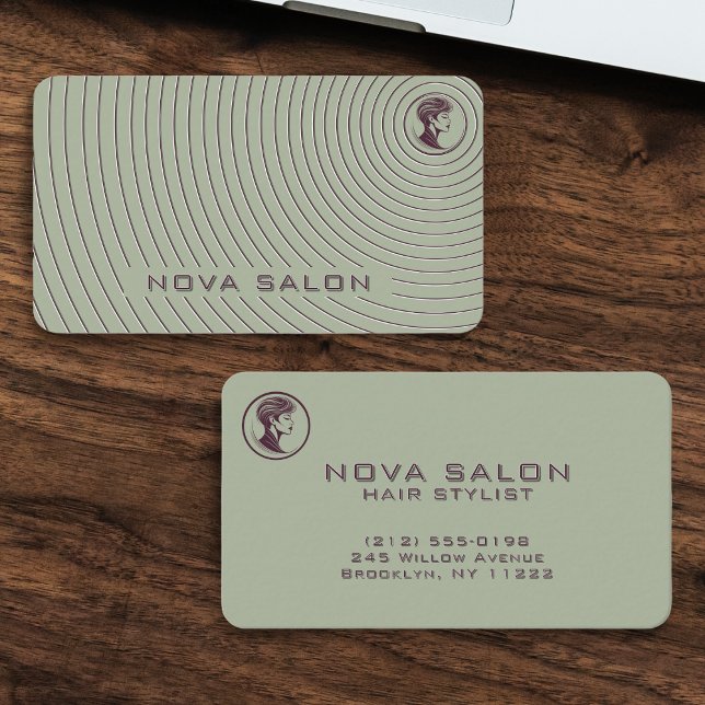 Carte De Visite Modern Minimalist Concentric Fine Linework (Créateur téléchargé)