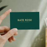 Carte De Visite Modern Minimalist Emerald Green Business Card<br><div class="desc">Modern Minimalist Emerald Green Business Card. Personalize this modern and elegant design with your name and business details. Easily customize all text with your information for a unique and trendy contact card for your clients,   customers or when networking at industry events.</div>