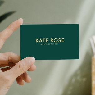 Carte De Visite Modern Minimalist Emerald Green Business Card