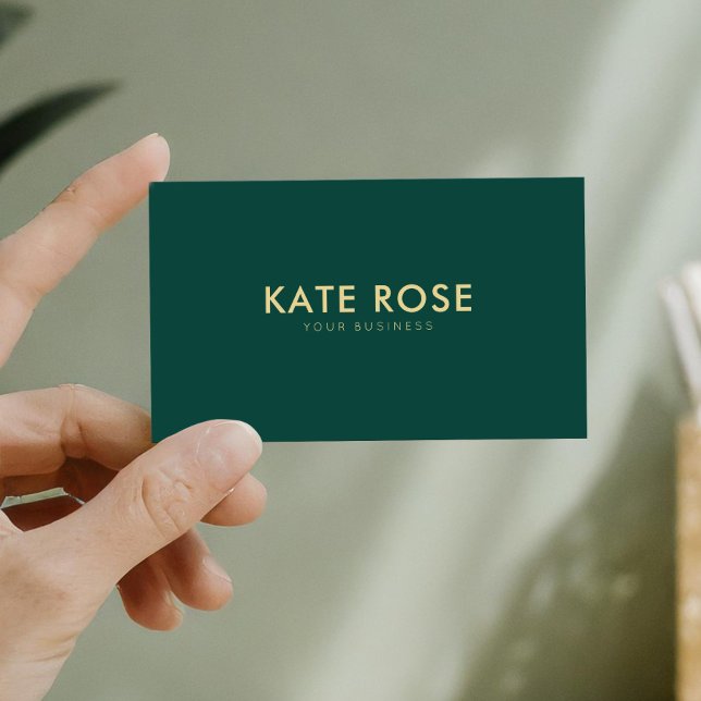 Carte De Visite Modern Minimalist Emerald Green Business Card (Créateur téléchargé)