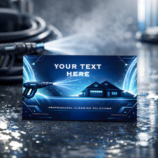 Carte De Visite Modern Neon Streams Residential Pressure Washing
