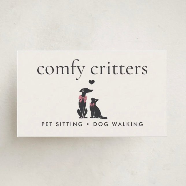 Carte De Visite Modern Neutral Pet Sitter Dog Walker | Editable (Créateur téléchargé)