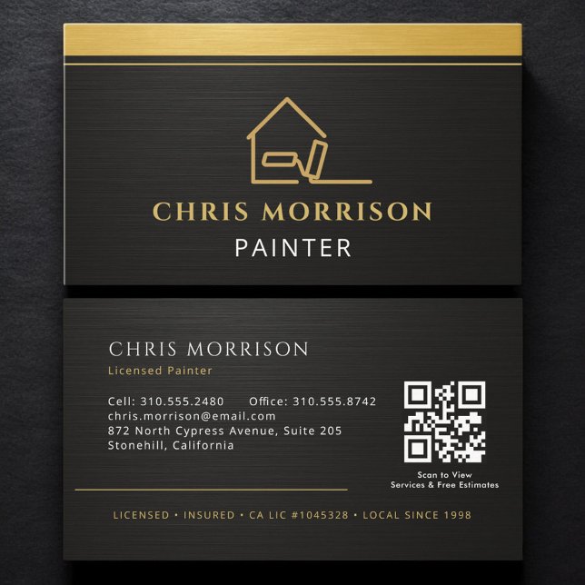 Carte De Visite Modern Painter QR Code (Créateur téléchargé)
