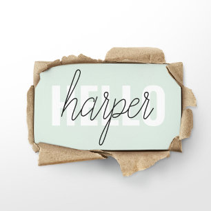 Carte De Visite Modern Pastel Mint Bonjour Et Vous Nom