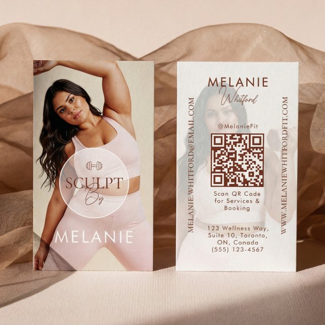 Carte De Visite Modern Personal Trainer Fitness Influencer Photo (Modern Personal Trainer Fitness Influencer Photo Business Card)